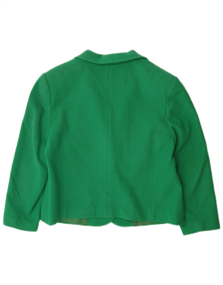 Separa Fink Womens 1 Button Blazer Jacket UK 18 XL Green Wool