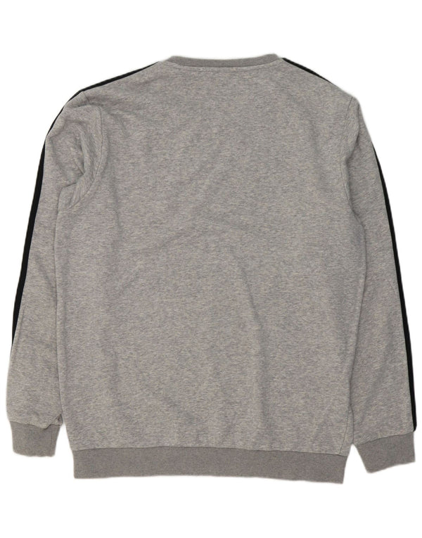 Adidas Mens Sweatshirt Jumper Large Grey Flecked Cotton
