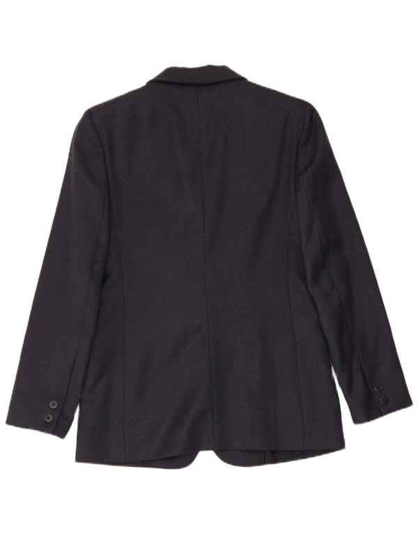 MISSTWIDD Womens 2 Button Blazer Jacket IT 40 Small Navy Blue Virgin Wool