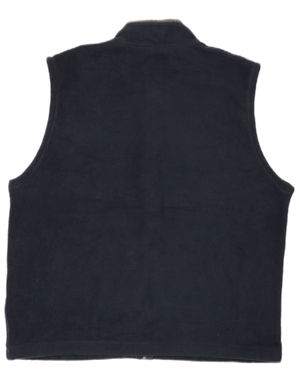 Marks & Spencer Mens Fleece Gilet UK 42 XL Navy Blue Polyester