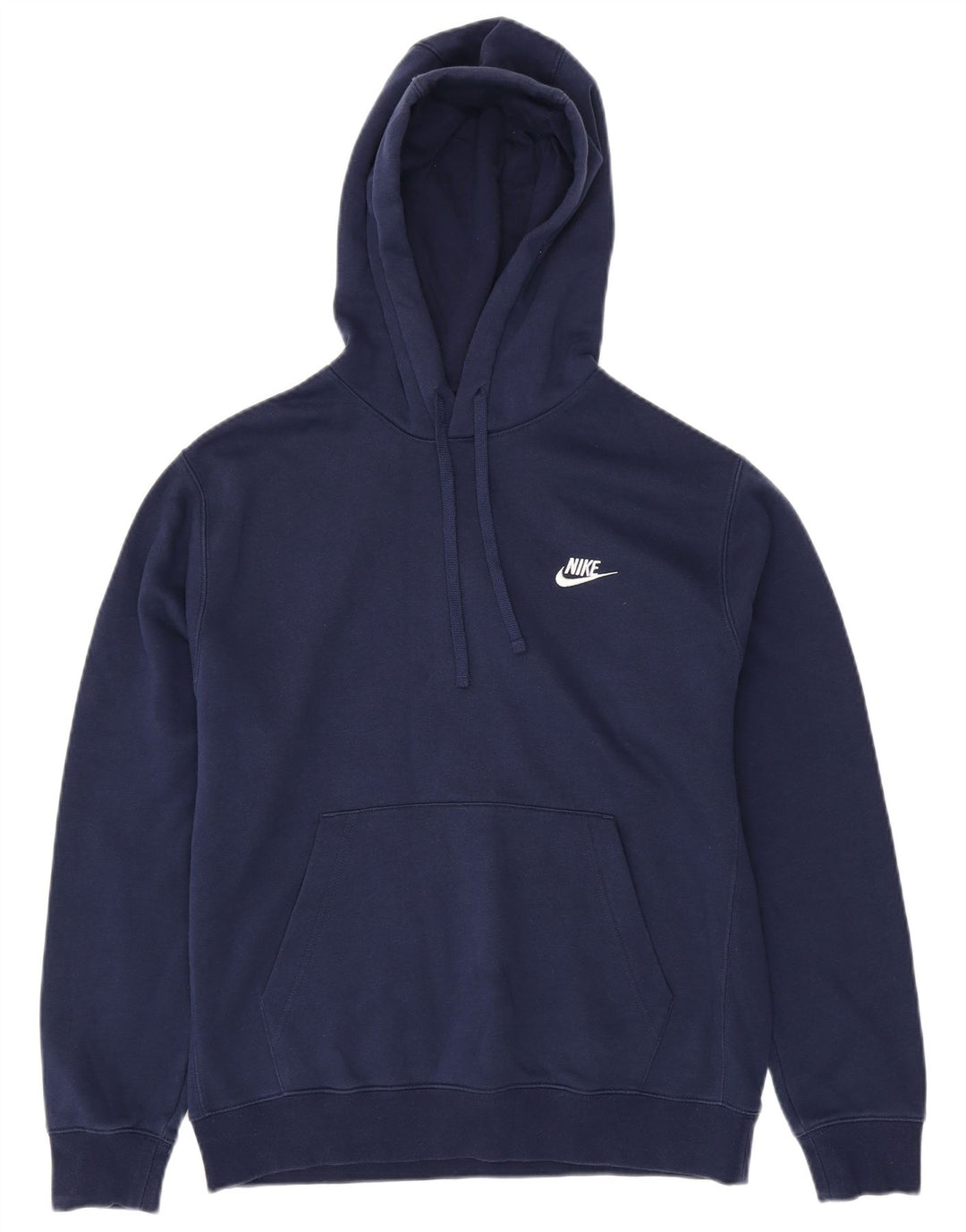 NIKE Mens Hoodie Jumper Medium Navy Blue Cotton