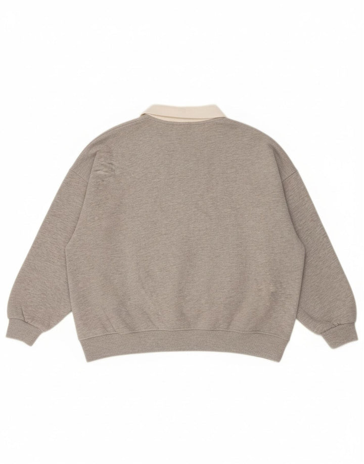 CONVERSE Womens Oversized Sweatshirt Jumper UK 10 Small Grey