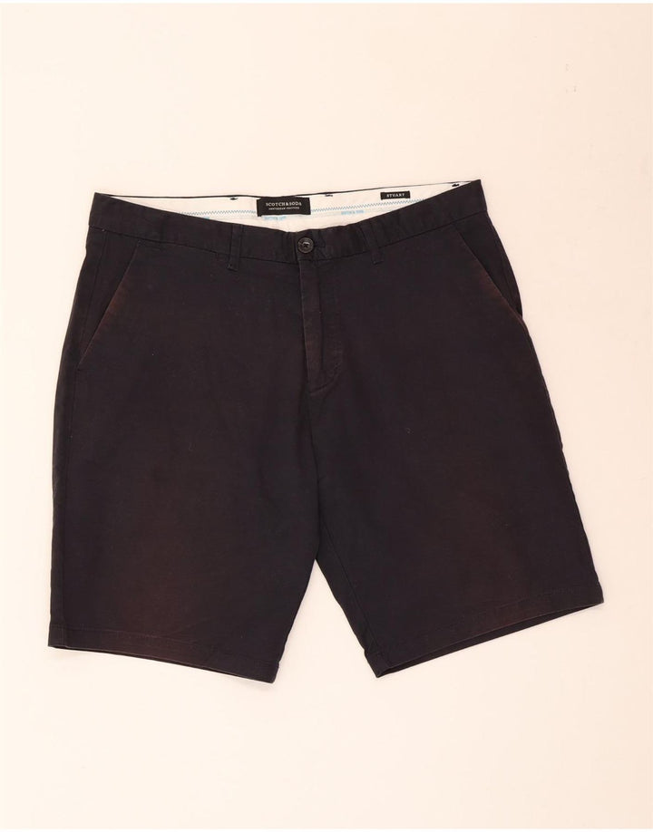 Scotch & Soda Mens Stuart Chino Shorts W32 Medium  Navy Blue Cotton