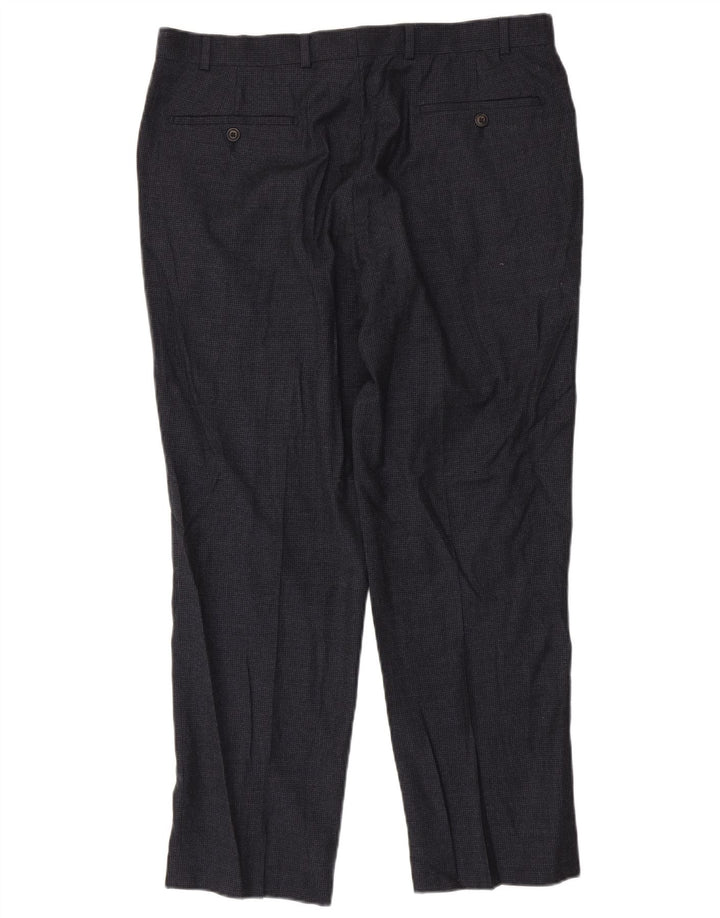 Marks & Spencer Mens Tailored Fit Suit Trousers W36 L29 Grey Houndstooth