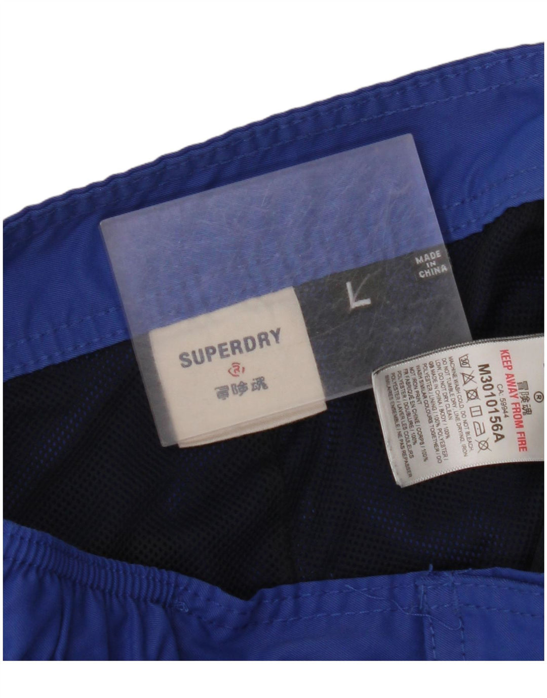 SUPERDRY Mens Graphic Swimming Shorts Large Blue Polyester