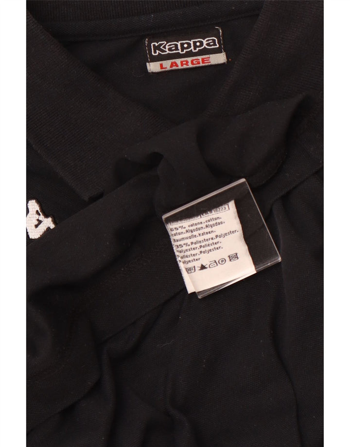 KAPPA Mens Polo Shirt XL Black Cotton
