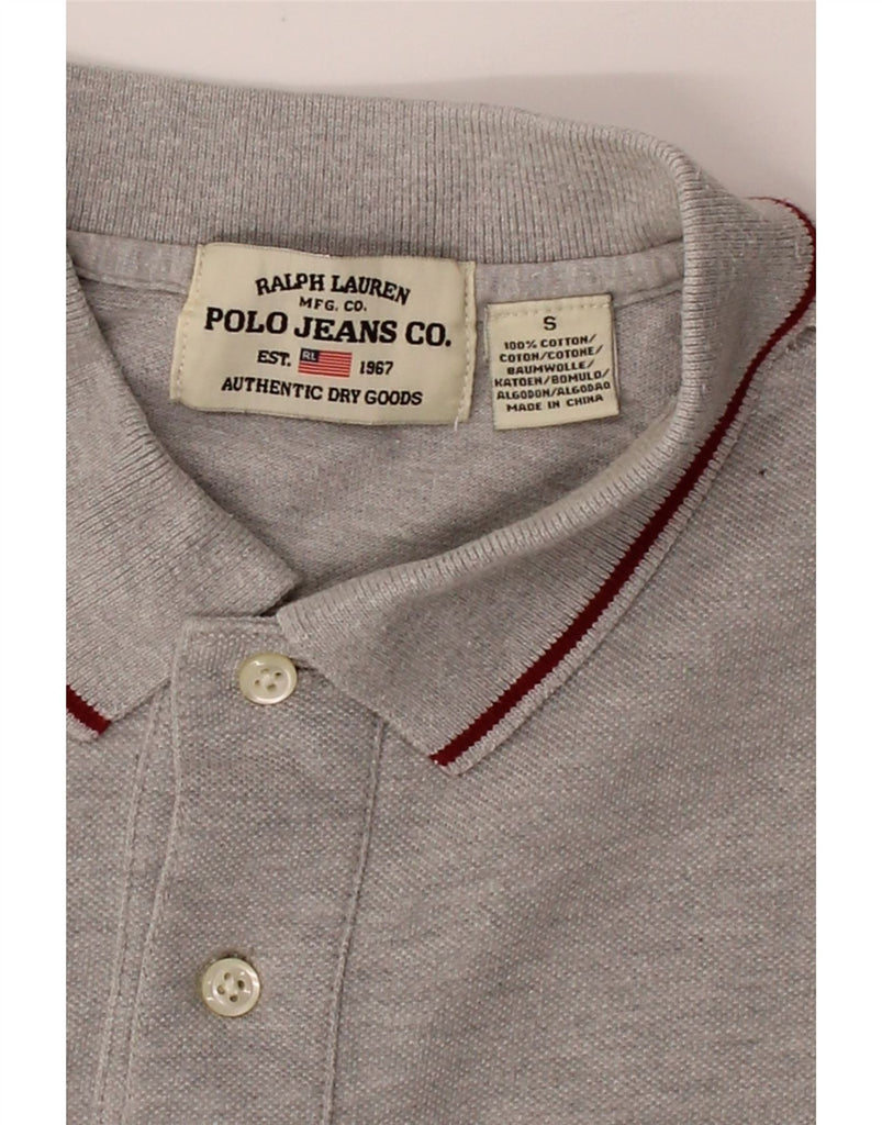RALPH LAUREN Mens Polo Shirt Small Grey Colourblock Cotton Vintage Ralph Lauren and Second-Hand Ralph Lauren from Messina Hembry 