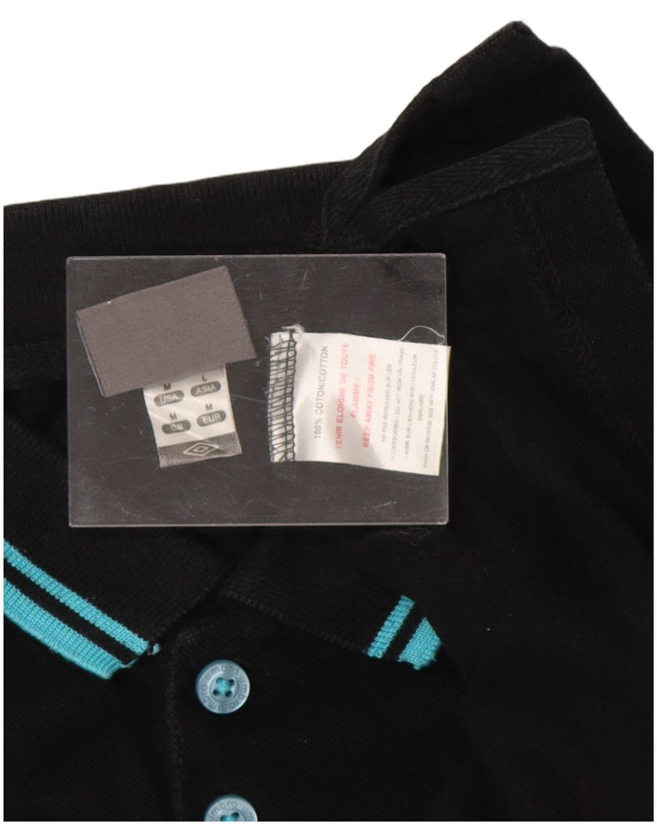 UMBRO Mens Polo Shirt Medium Black Cotton