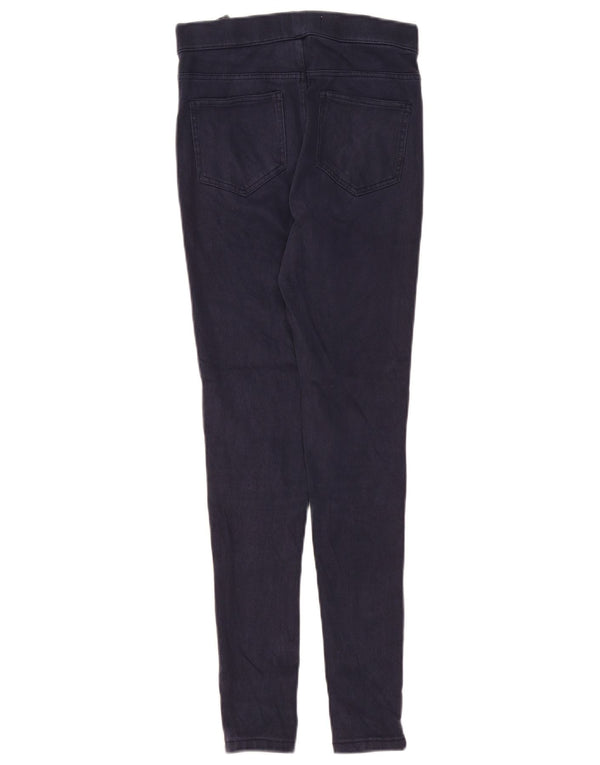 MARKS & SPENCER Womens Casual Trousers UK 8 Small W26 L27 Navy Blue