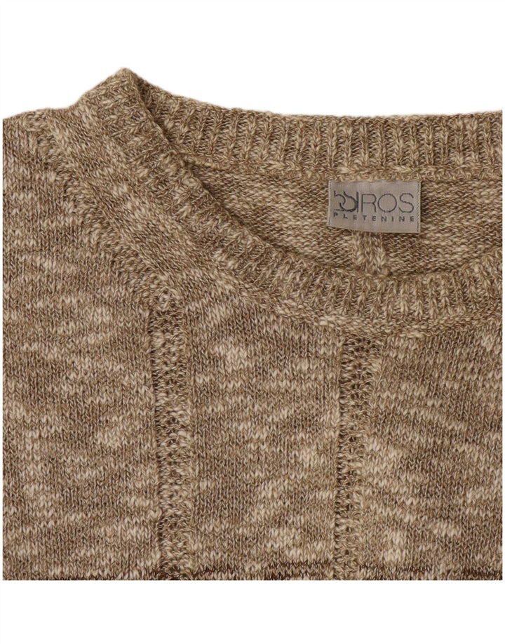 Vintage Mens Crew Neck Jumper Sweater XL Beige Flecked