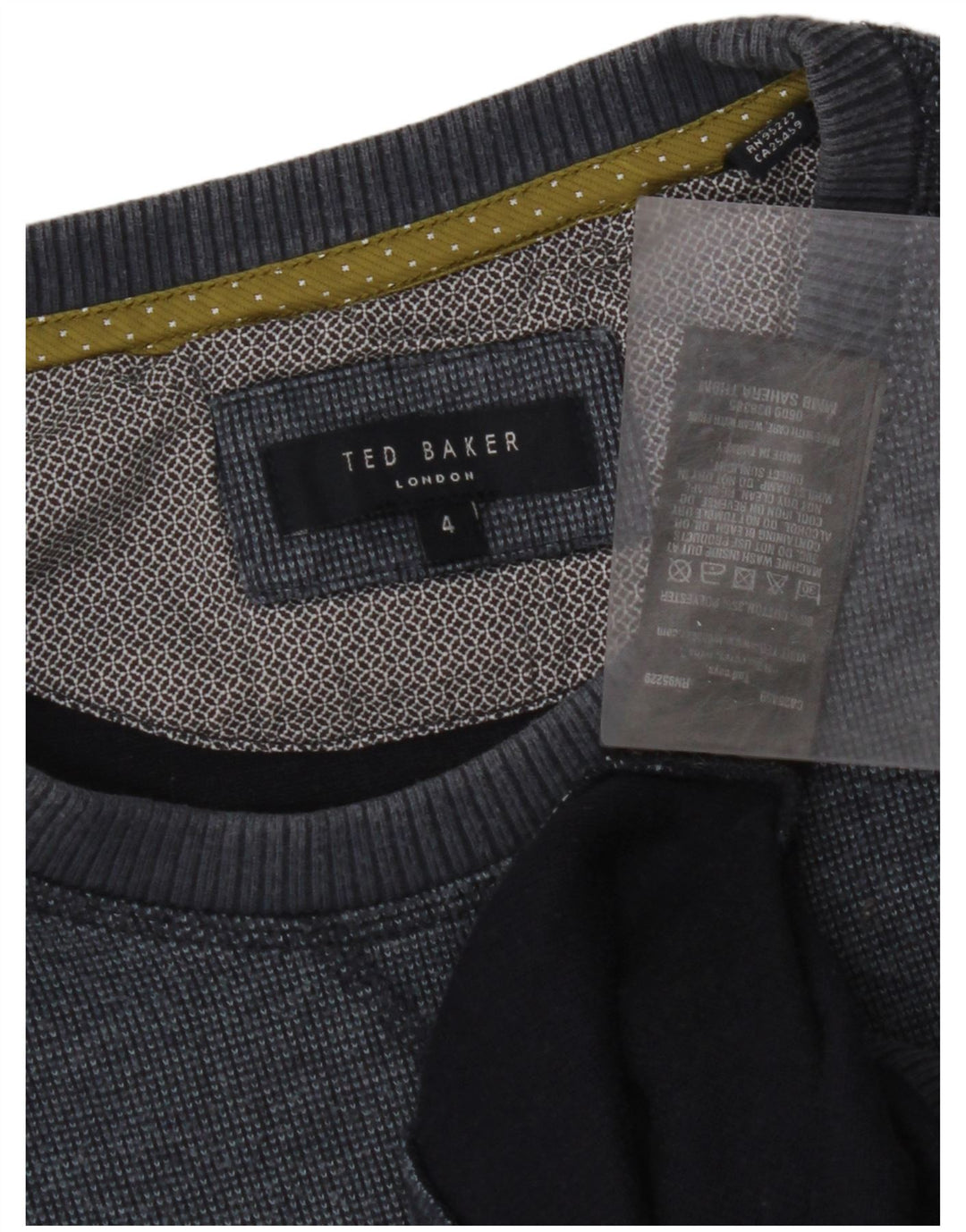 TED BAKER Mens Crew Neck Jumper Sweater Size 4 Large Navy Blue Cotton