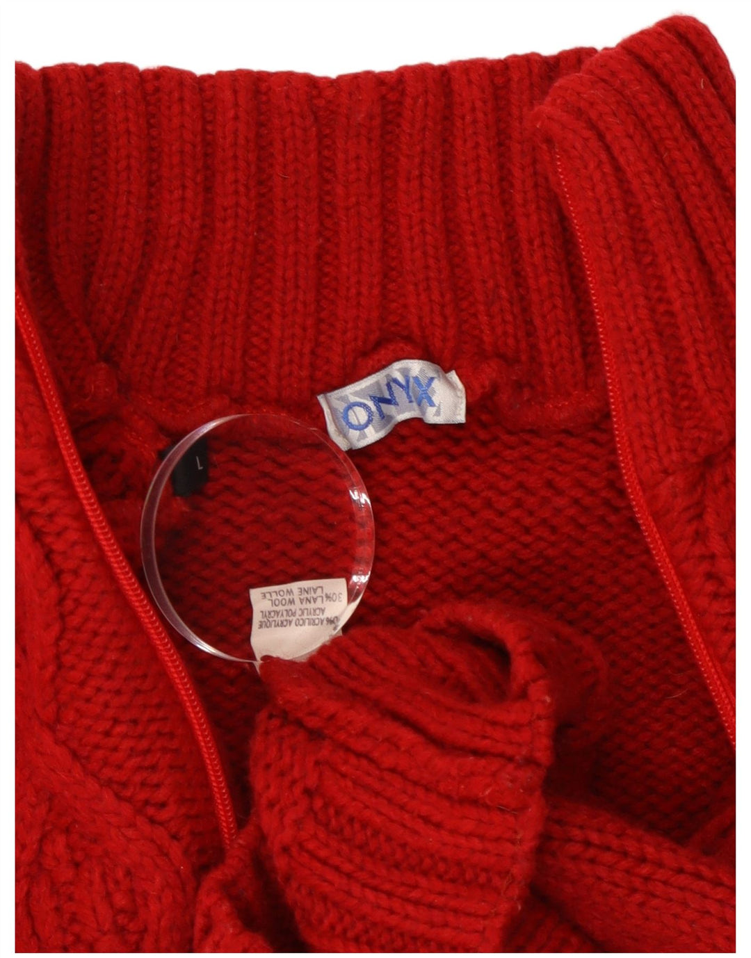 Onyx Womens Cardigan Sweater UK 14 Large Red Acrylic