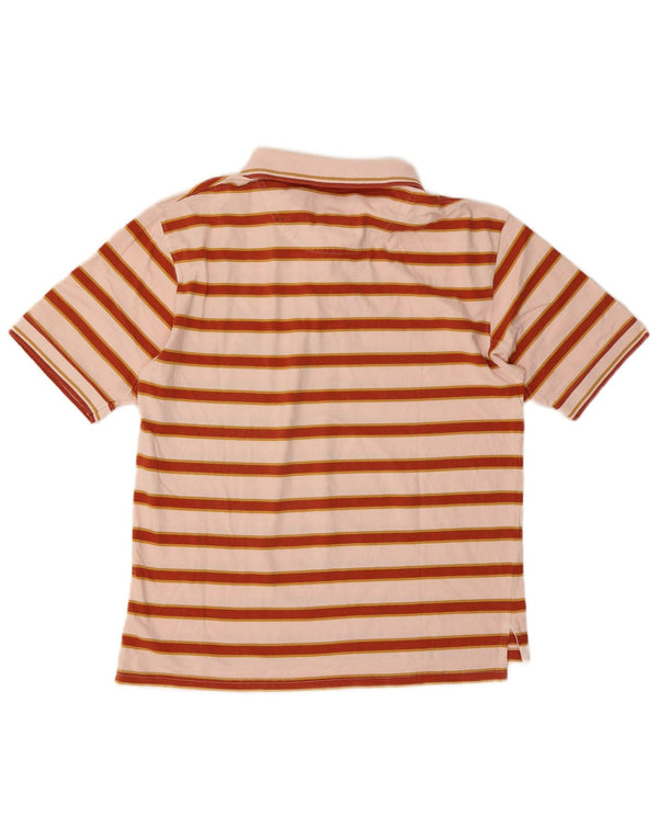 TIMBERLAND Mens Polo Shirt Medium Red Striped Cotton