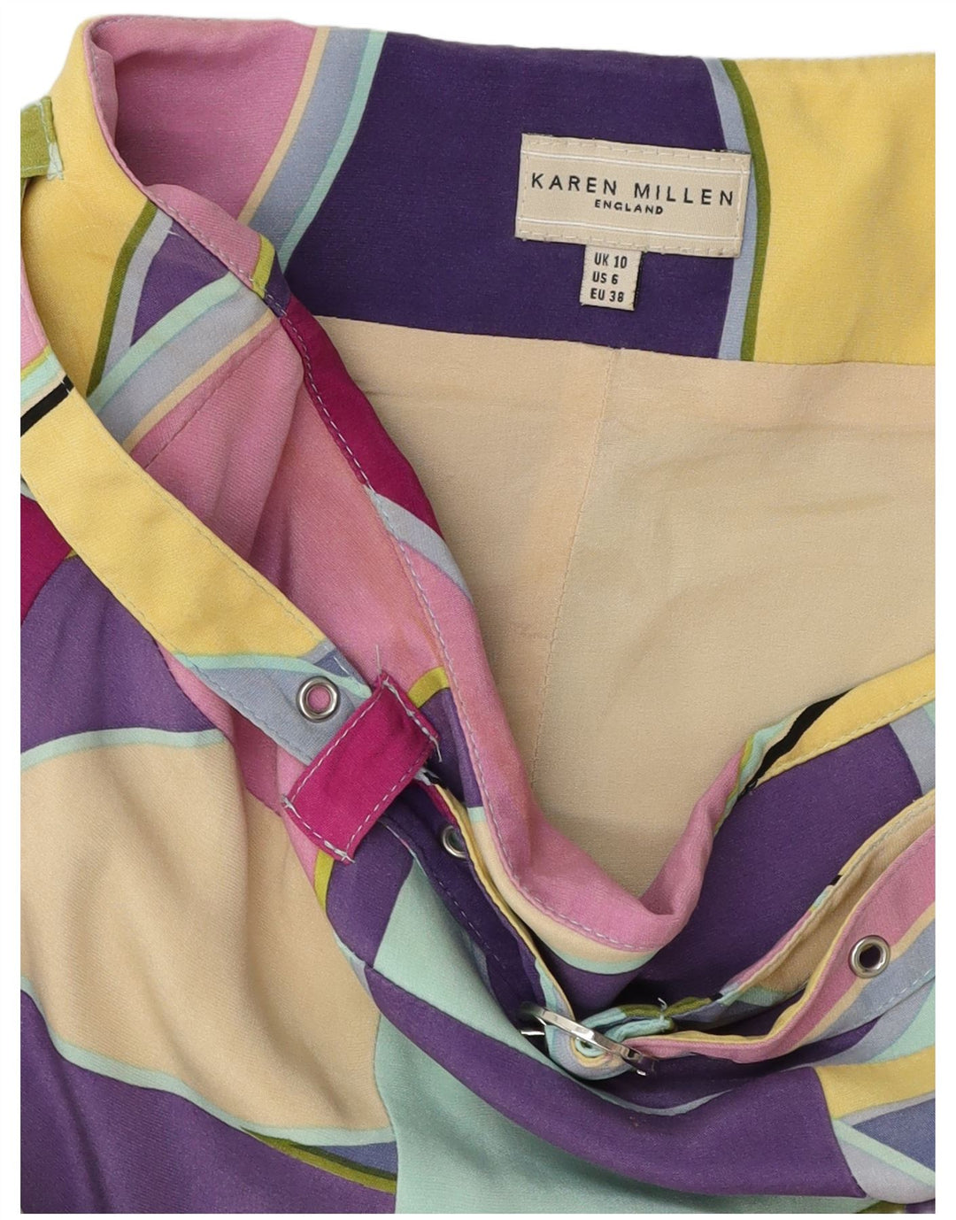 KAREN MILLEN Womens A-Line Skirt UK 10 Small W30 Multicoloured Geometric