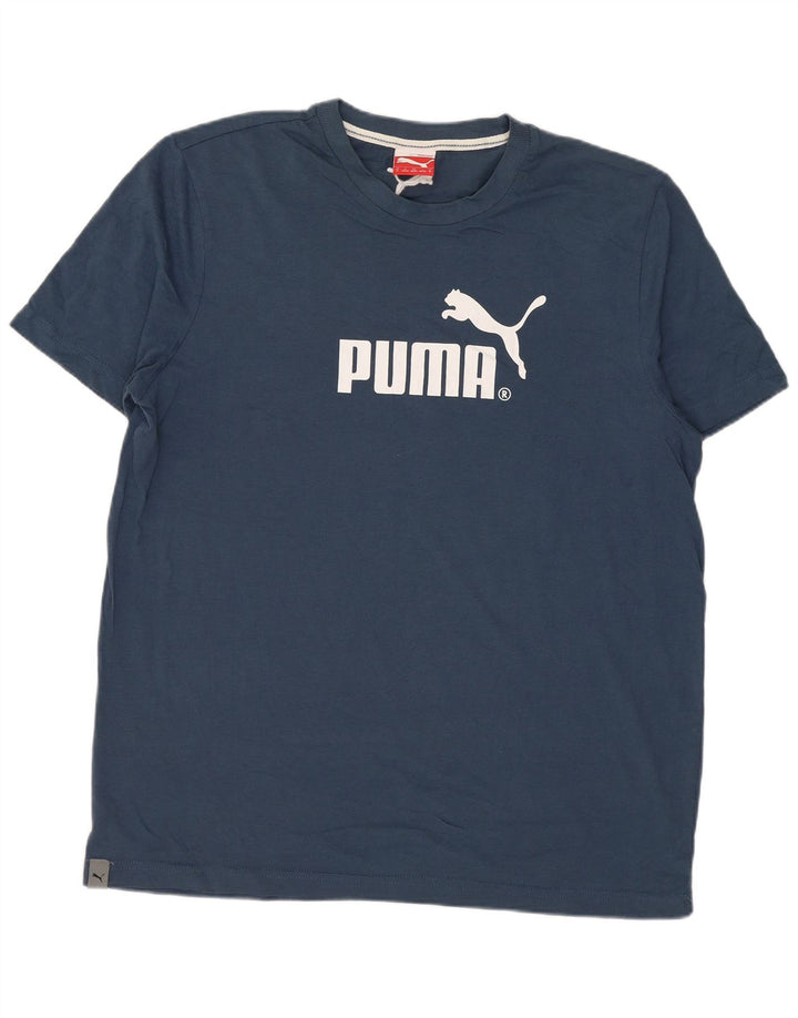 Puma Mens Graphic T-Shirt Top Medium Navy Blue