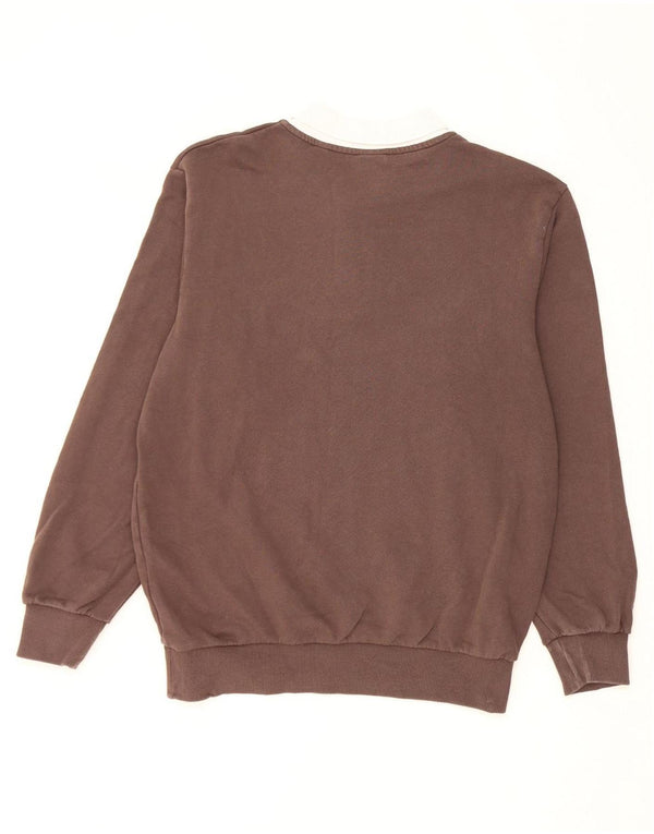 Jack & Jones Mens Polo Neck Sweatshirt Jumper Large Brown Cotton