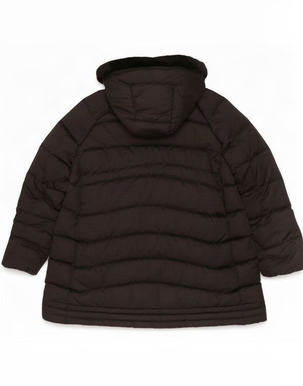 Geox Womens Respira Hooded Padded Coat UK 18 XL Black Polyester
