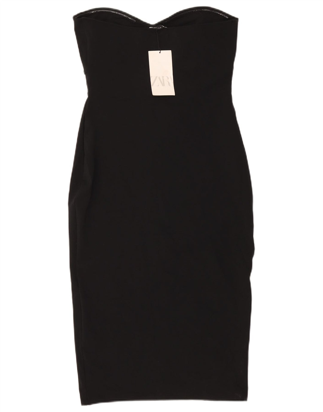 ZARA Womens Strapless Dress UK 14 Large Black Polyester