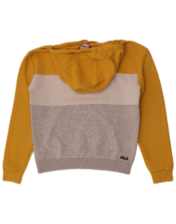 Fila Womens Graphic Hoodie Jumper UK 6 XS Multicoloured Colourblock