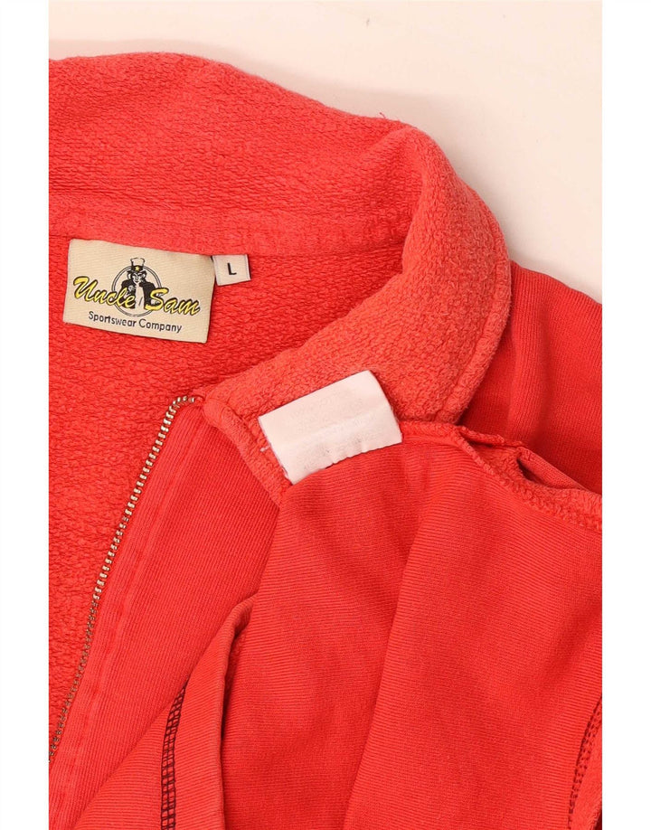 Uncle Sam Mens Graphic Polo Neck Sweatshirt Jumper Large Red Cotton