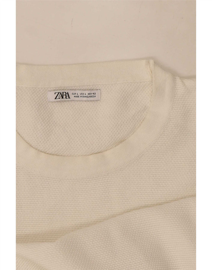 Zara Mens T-Shirt Top Large White