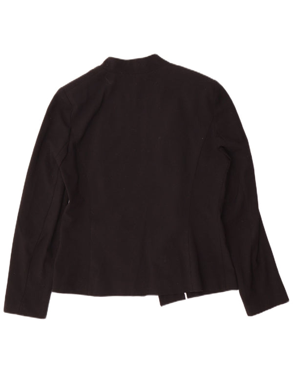 Marks & Spencer Womens Open Blazer Jacket UK 12 Medium Black Polyester