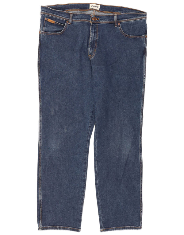 Wrangler Mens Texas Straight Jeans W42 L32 Blue Cotton