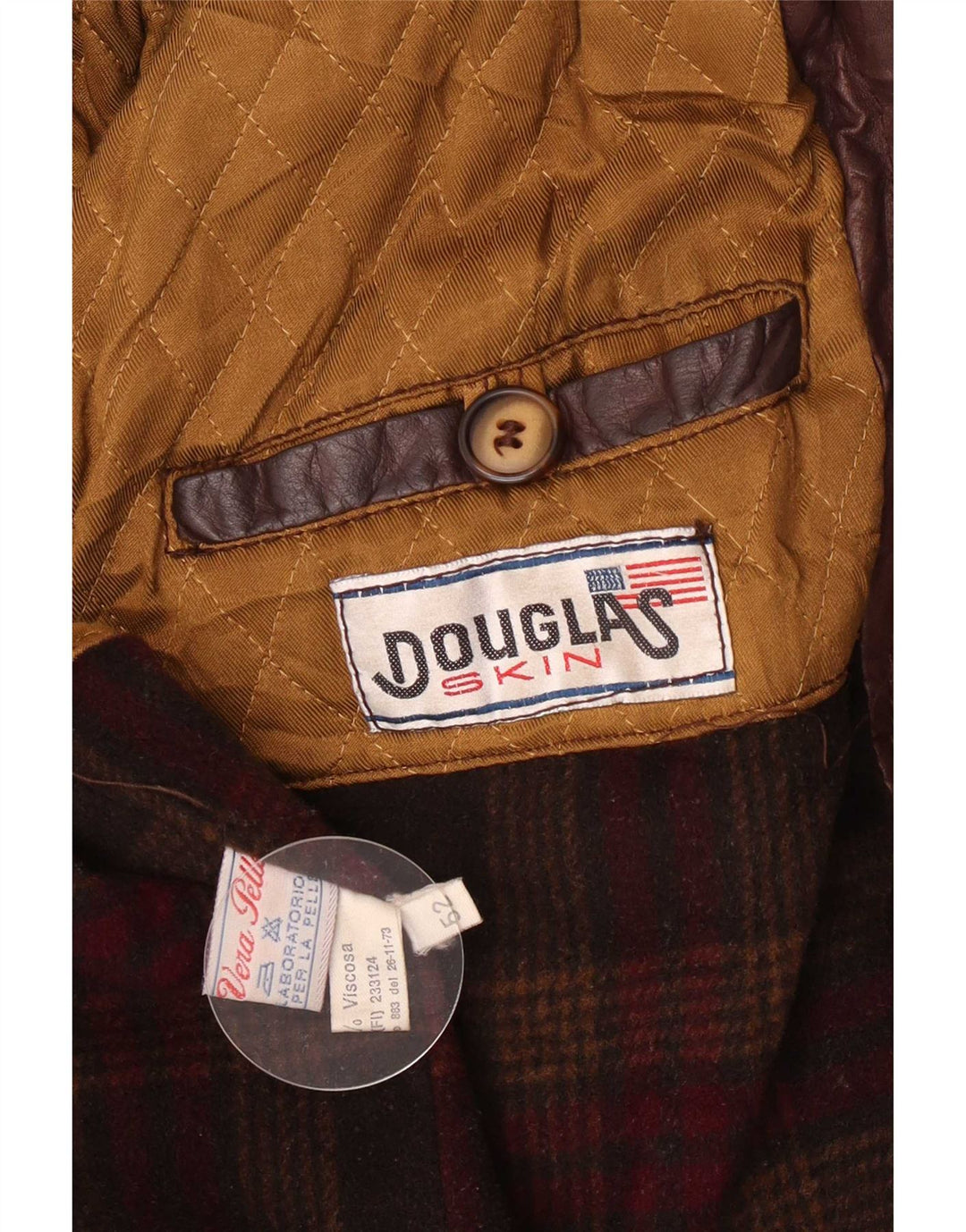 Douglas Mens Leather Jacket EU 52 XL Brown Classic