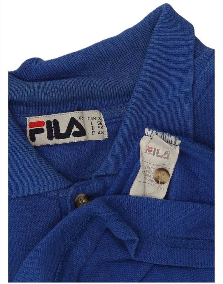 Fila Mens Polo Shirt XL Blue Cotton