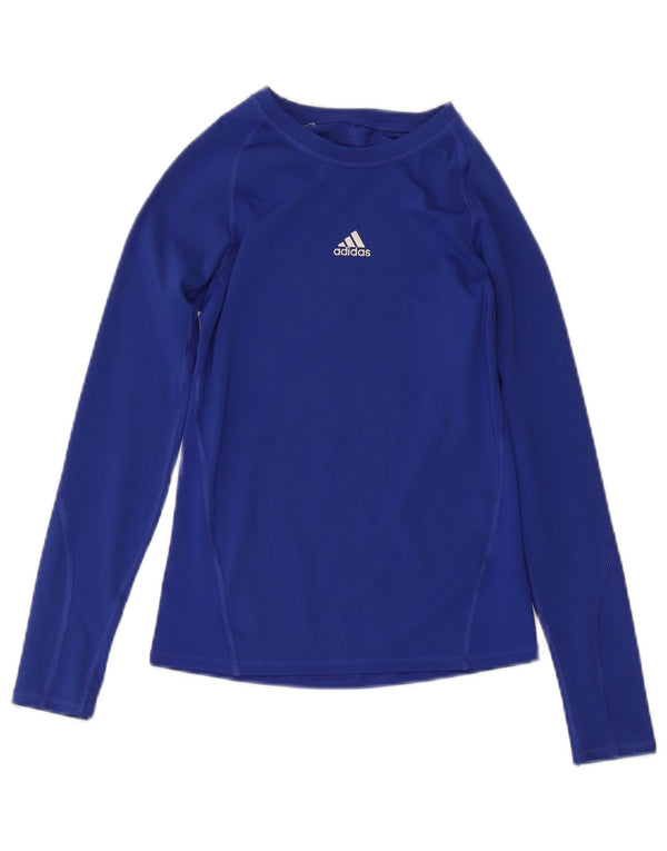 Adidas Boys Climacool Top Long Sleeve 11-12 Years Blue Polyester