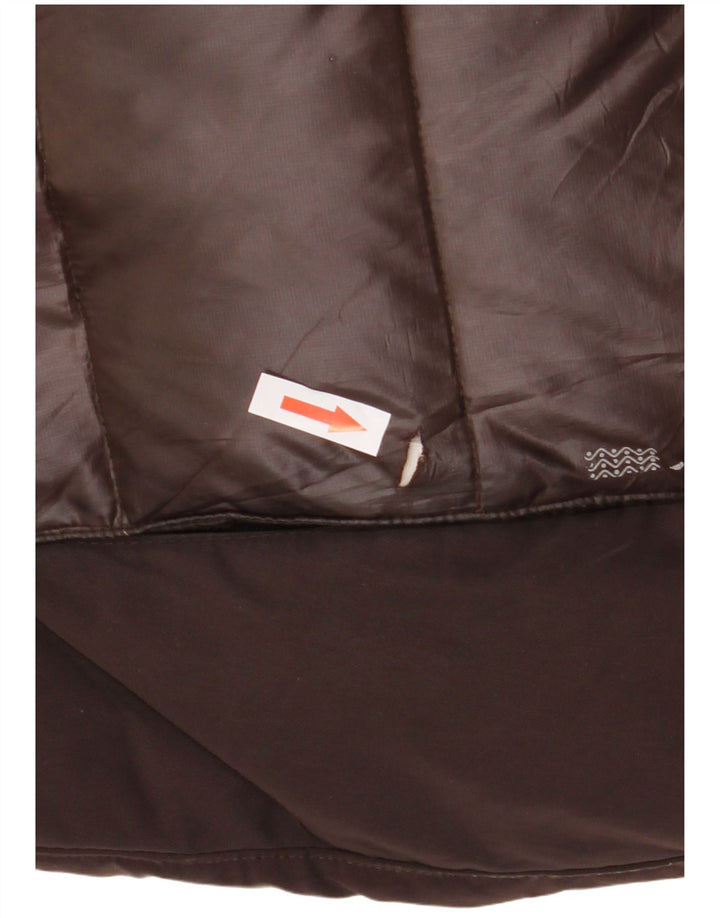 Geox Womens Hooded Padded Jacket UK 8 Small  Brown Colourblock Polyester