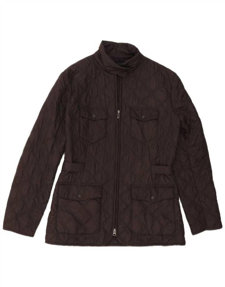 Sergio Tacchini Womens Quilted Jacket IT 46 Large Black Polyester