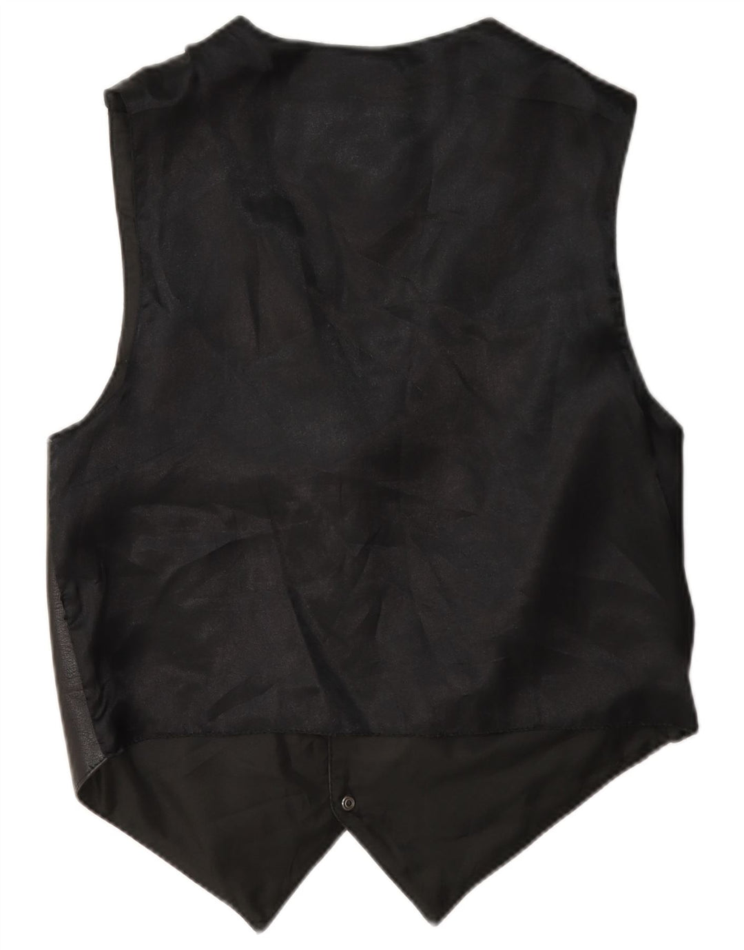 Vintage Mens Leather Waistcoat Small Black