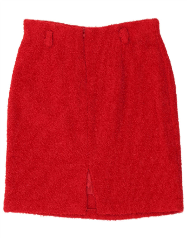 VINTAGE Womens 3 Button 2 Piece Skirt Set IT 44 Medium W28 Red Classic