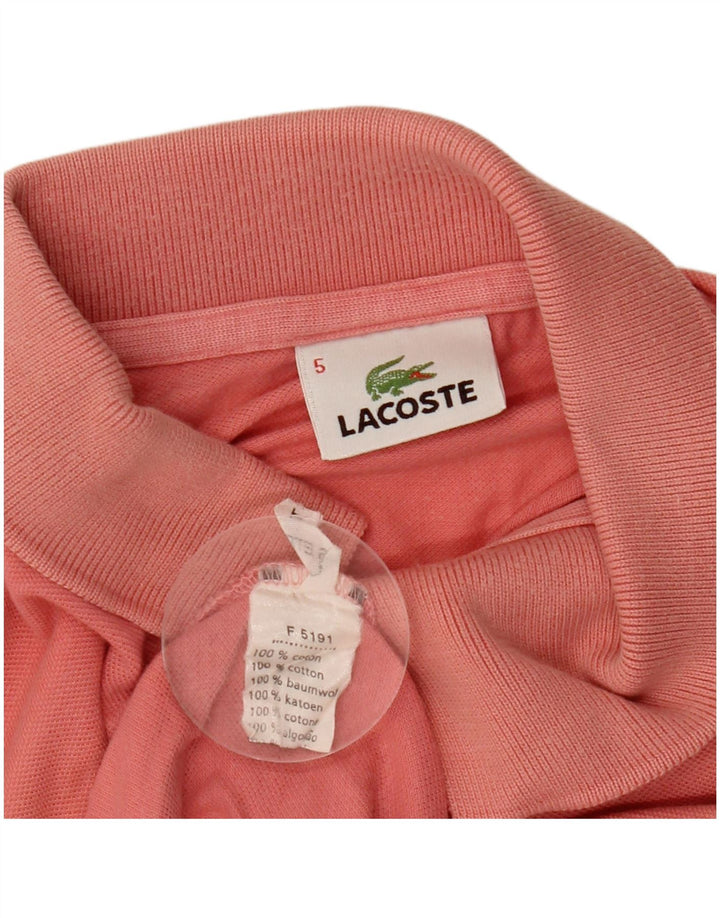 Lacoste Mens Polo Shirt Size 5 Large Pink Cotton