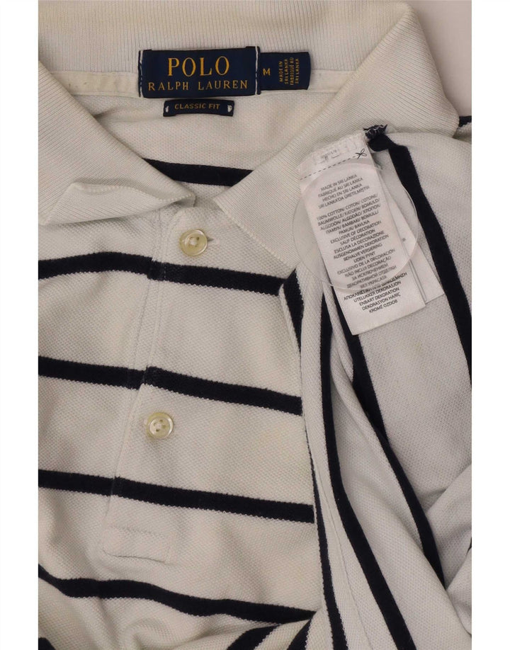 Polo Ralph Lauren Mens Shirt Medium White Striped Cotton
