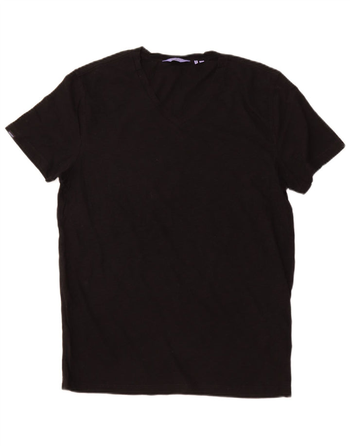 SUPERDRY Mens T-Shirt Top Medium Black Cotton