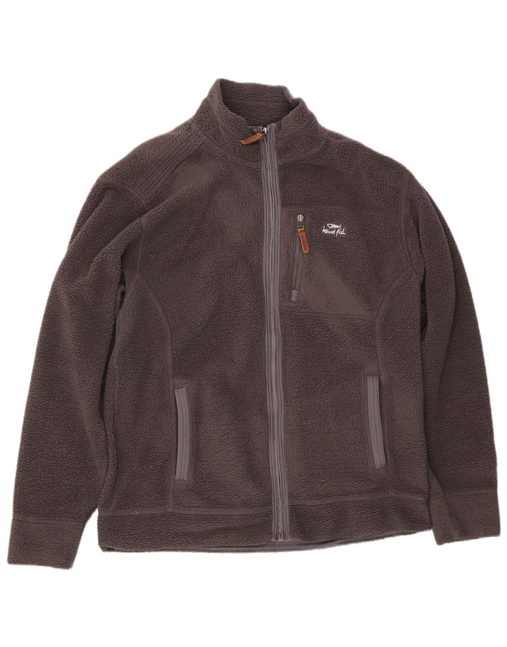 WEIRD FISH Mens Fleece Jacket UK 40 Large Grey Polyester