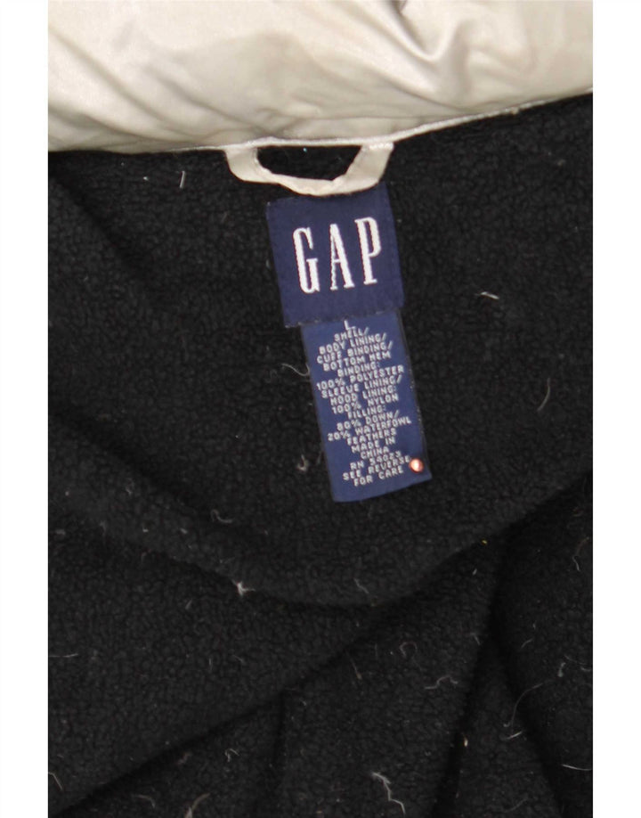 Gap Womens Hooded Oversized Padded Jacket UK 16 Large Silver Polyester