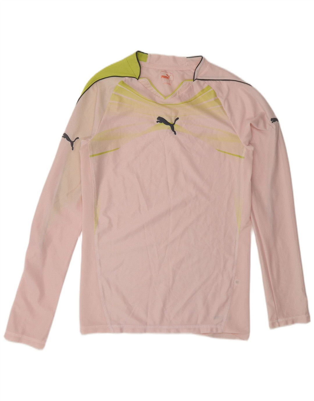 Puma Mens Top Long Sleeve Small Pink Colourblock