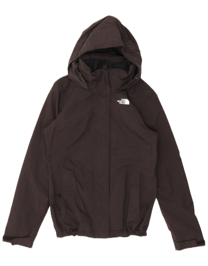 THE NORTH FACE Womens Hooded Rain Jacket UK 10 Small Black Nylon