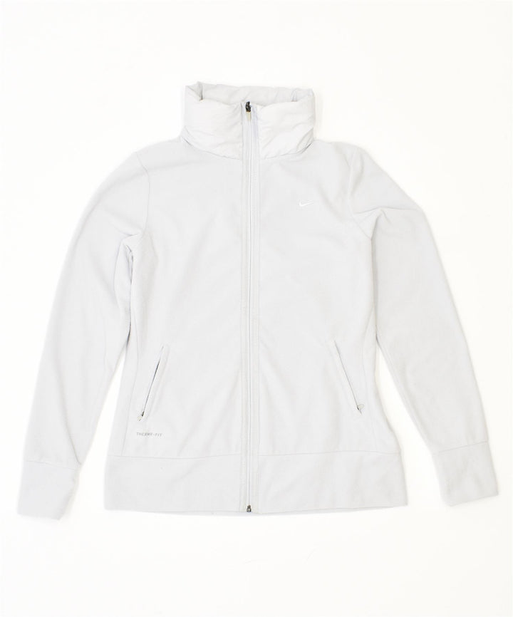 NIKE Womens Therma Fit Fleece Jacket UK 14 Large Grey Polyester