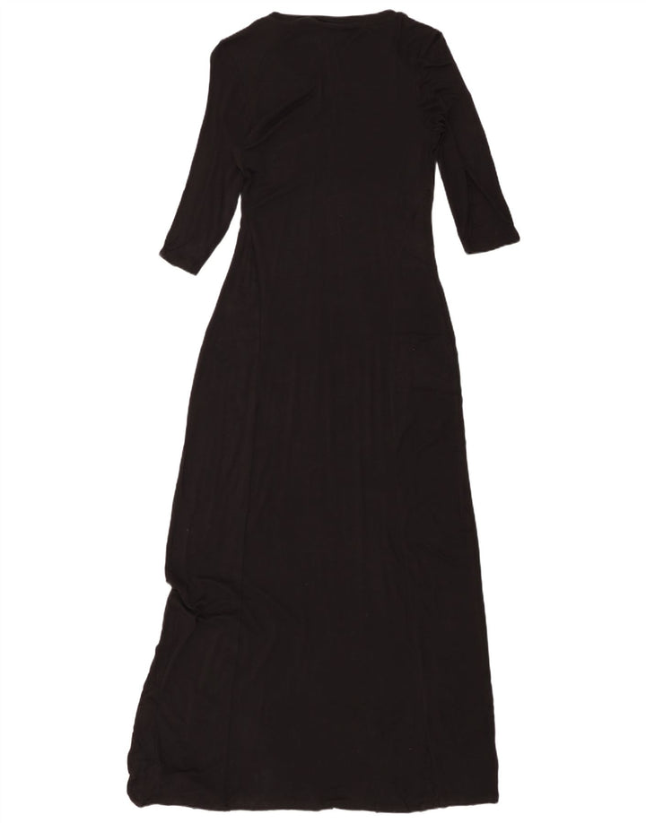 MOSSIMO Womens 3/4 Sleeve Maxi Dress UK 6 XS Black Rayon