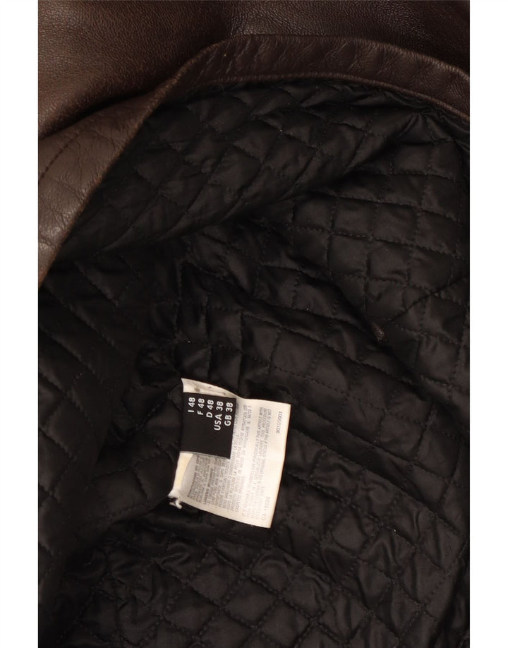Belfe & Belfe Mens Leather Jacket UK 38 Medium Brown Leather