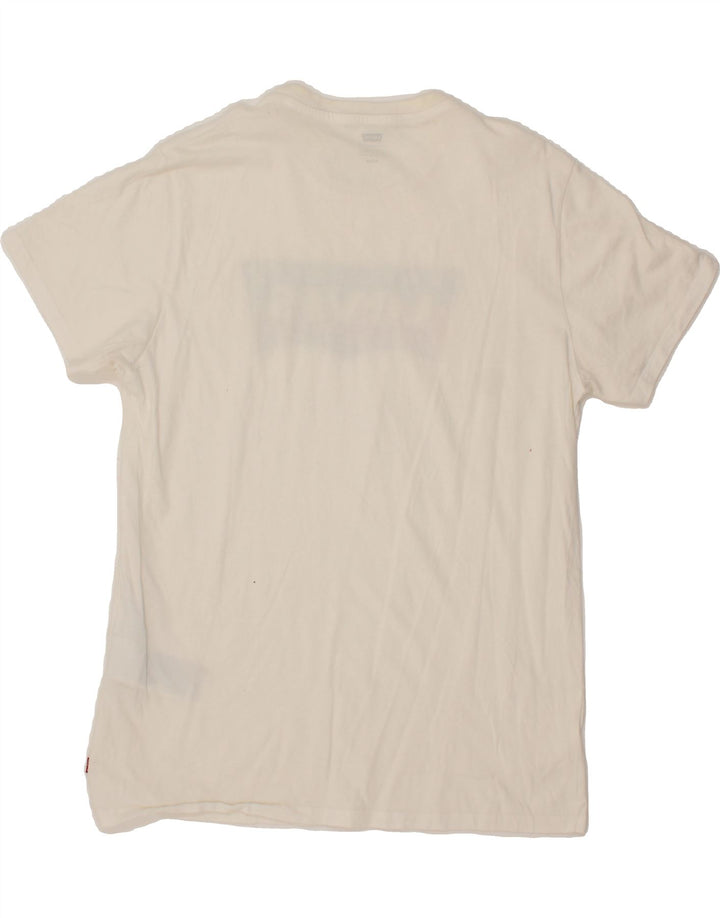 LEVI'S Mens Graphic T-Shirt Top Medium White Cotton Vintage Levi's and Second-Hand Levi's from Messina Hembry 