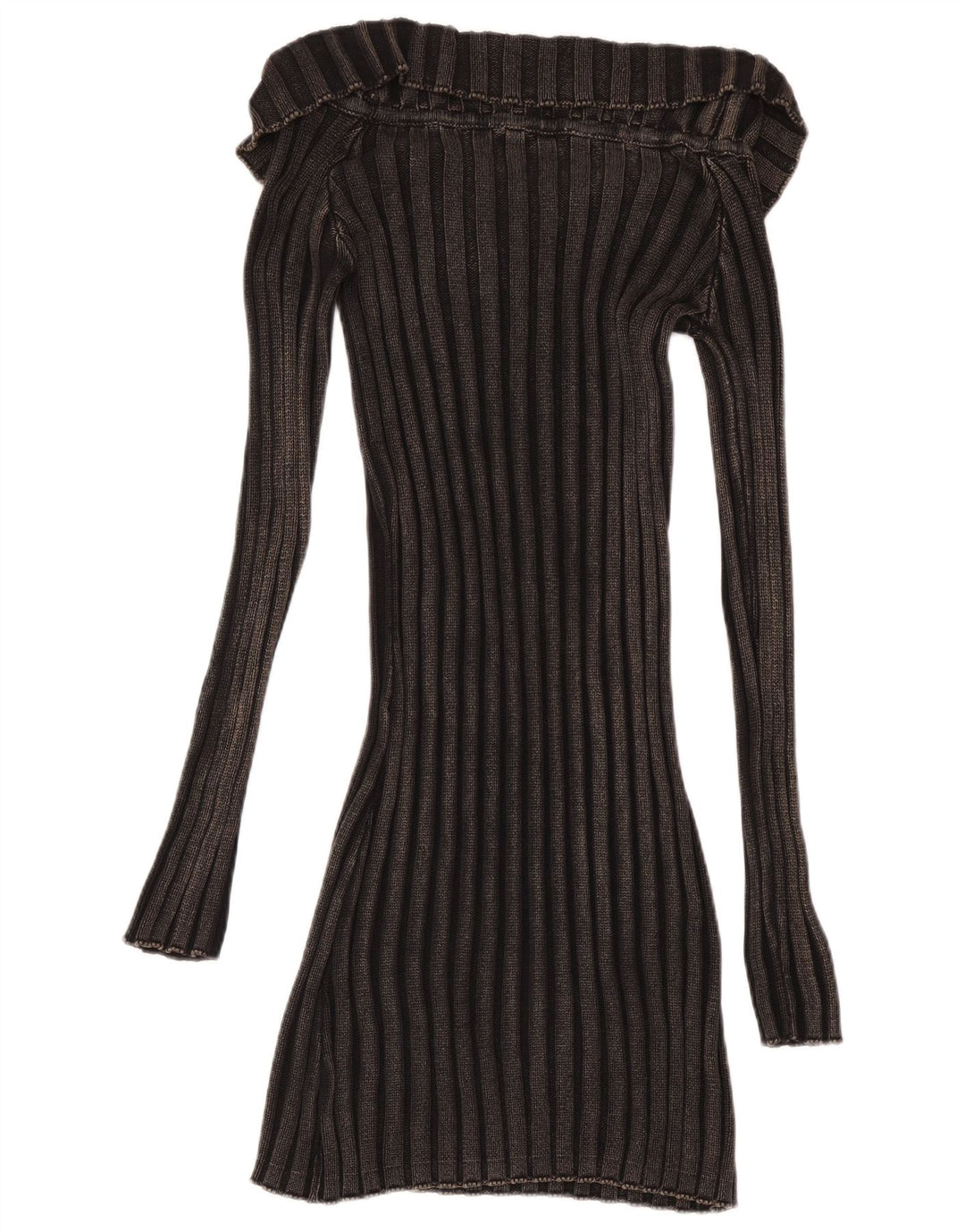 ZARA Womens Long Sleeve Jumper Dress UK 14 Large Black Cotton