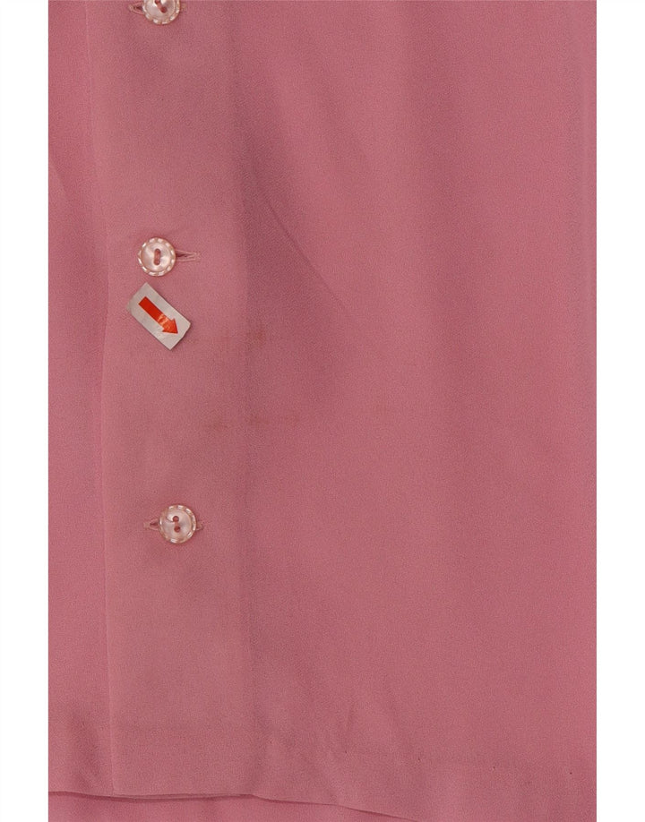 Vintage Womens Long Sleeve Blouse Top UK 12 Medium Pink