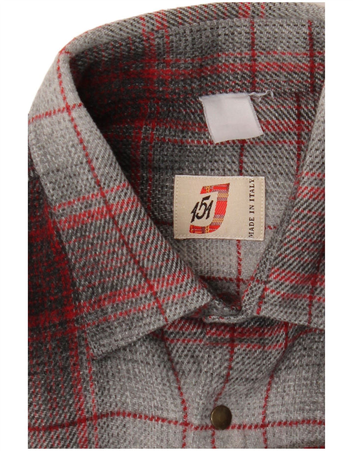 VINTAGE Mens Flannel Shirt XL Burgundy Check