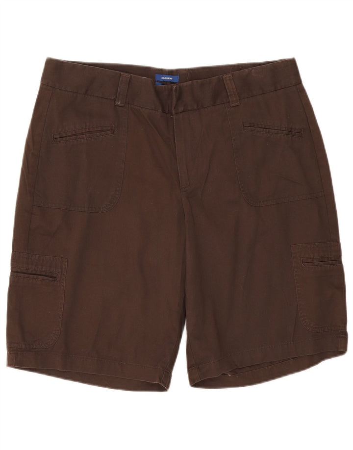 DOCKERS Womens Favorite Fit Cargo Shorts US 14 XL W36  Brown Cotton