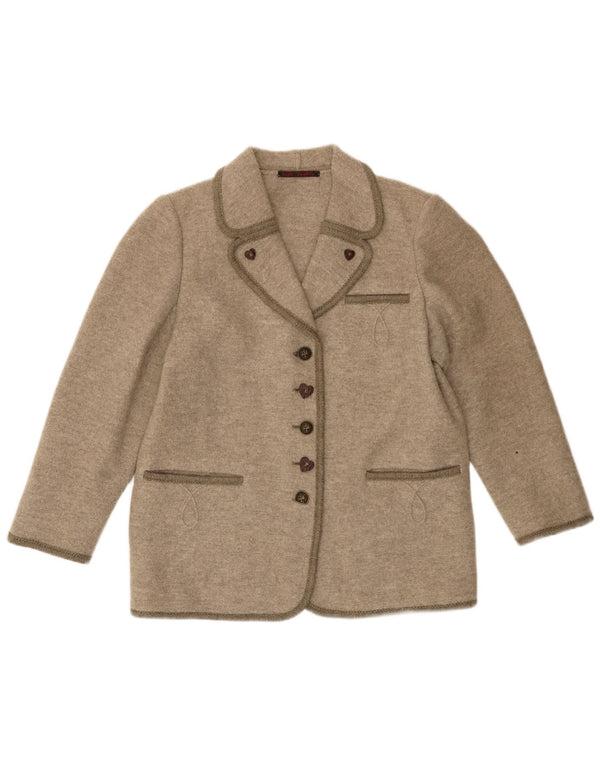 VINTAGE Womens 5 Button Blazer Jacket UK 16 Large Beige